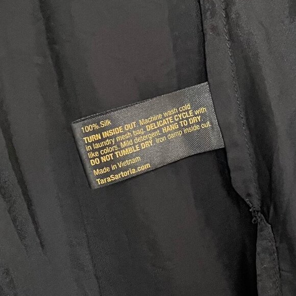 Tara Sartoria Black Silk Tank Top Shell Sz XL X-Large - Picture 10 of 10